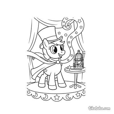 Magician Pony Pulling Scarf from Hat