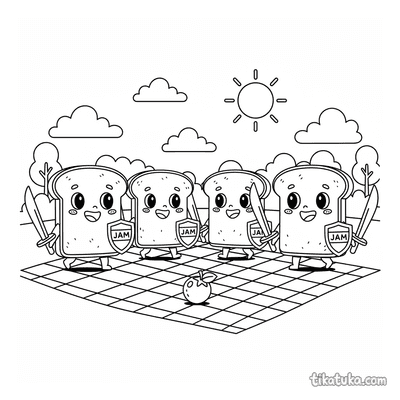 Marching Toast Soldiers on Blanket