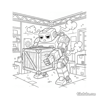 Mech Robot Lifting Crate