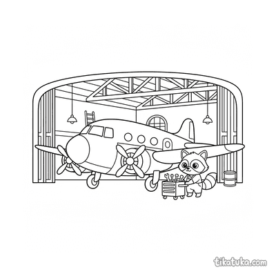1950s Propeller Plane in Hangar