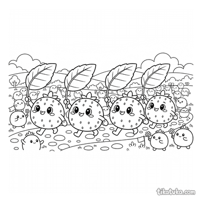 Mochi Friends Having a Leaf Parade