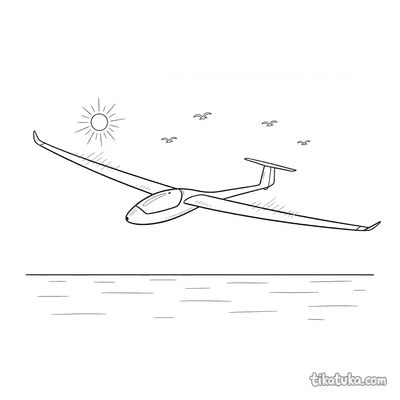 Modern Glider Over Ocean Horizon