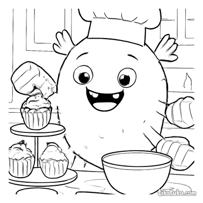 Monster Chef Baking Cupcakes