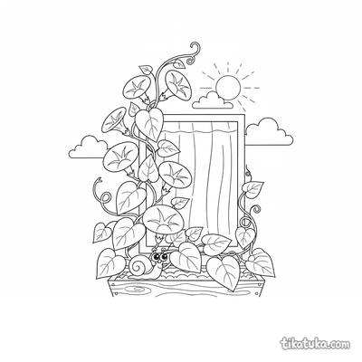 Morning Glory Vine in a Window Box