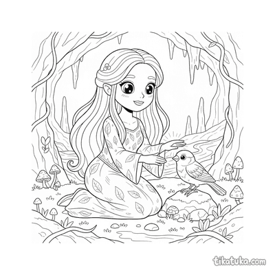 Nymph Healing a Petrified Bird