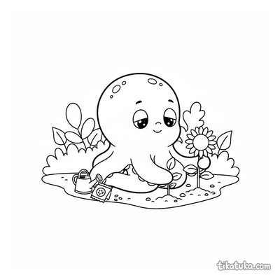 Octopus Bublik Gardening Sunflowers