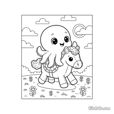 Octopus Bublik Riding a Pony