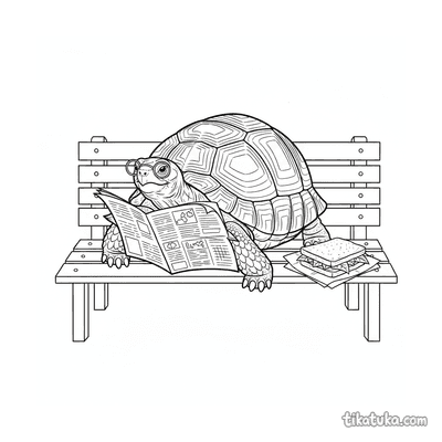 Tortoise Napping with Newspaper
