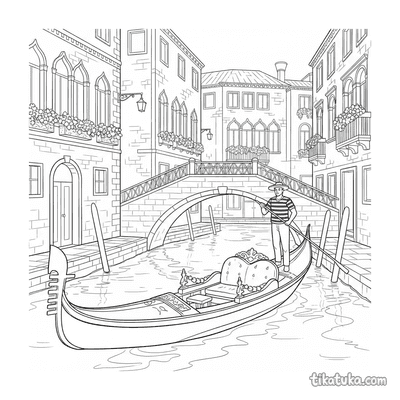 Venetian Gondola Under a Bridge