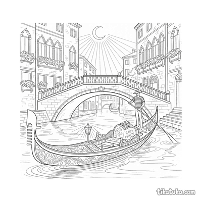 Venetian Gondola at Night