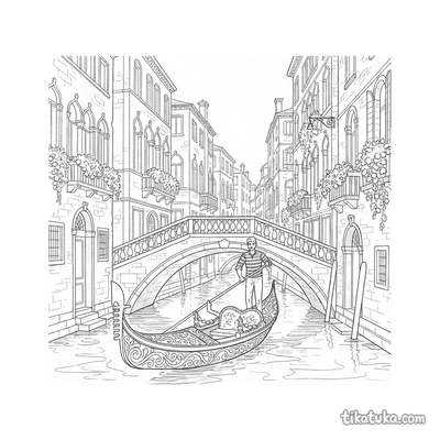 Venetian Gondola Under Bridge