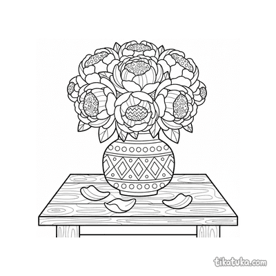 Paper-Cut Peony Bouquet in Vase