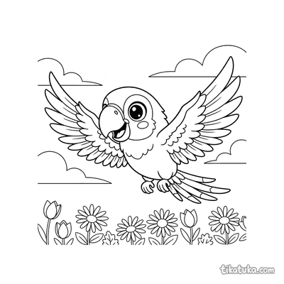 Parrot in Flight