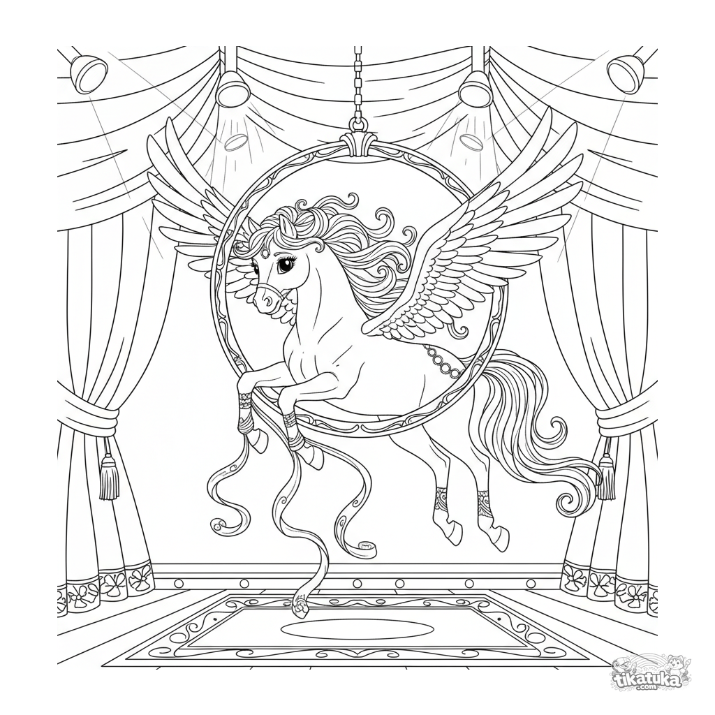 Pegasus Acrobat with Ribbons
