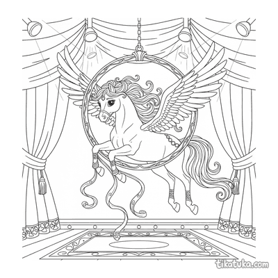 Pegasus Acrobat with Ribbons