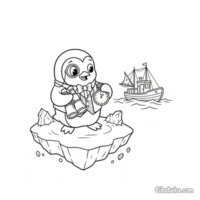 Penguin on Iceberg with Monocle