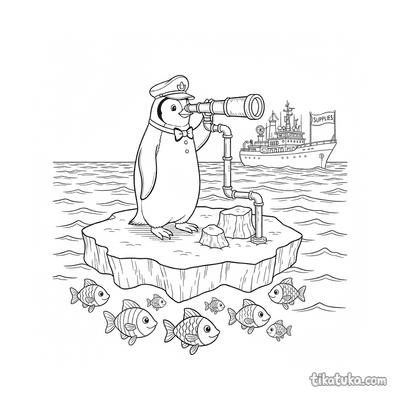 Penguin on Iceberg with Periscope