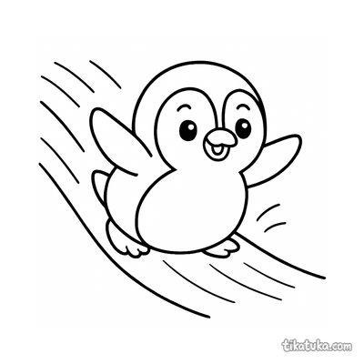 Penguin on an Ice Slide