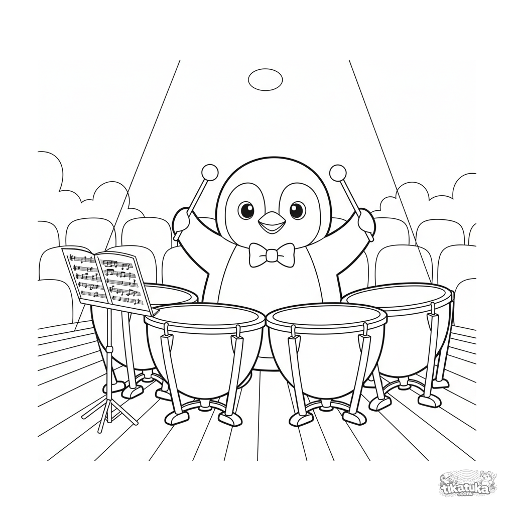 Penguin Timpanist on Stage