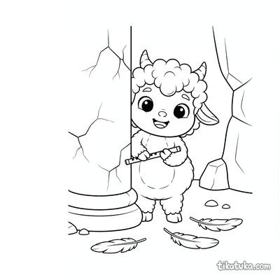 Playful Satyr Child in the Cavern