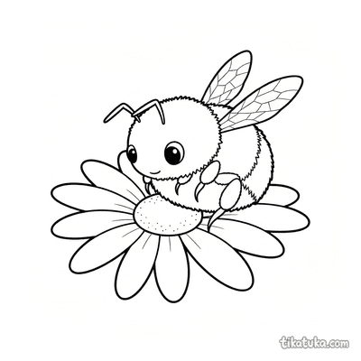 Bumblebee on Daisy Petal