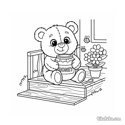 Plush Bear with Honey Jar