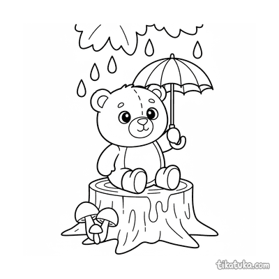 Plush Bear with Tiny Umbrella