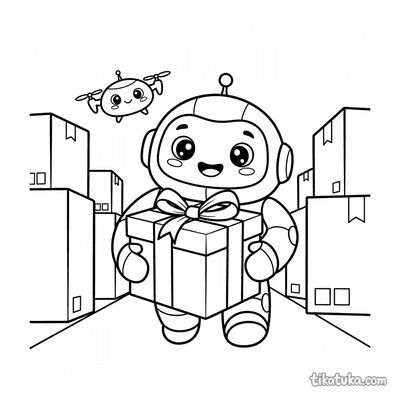 Plush Delivery Robot with Package