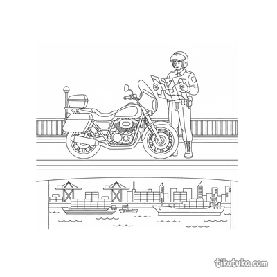 Police Motorcycle on Patrol