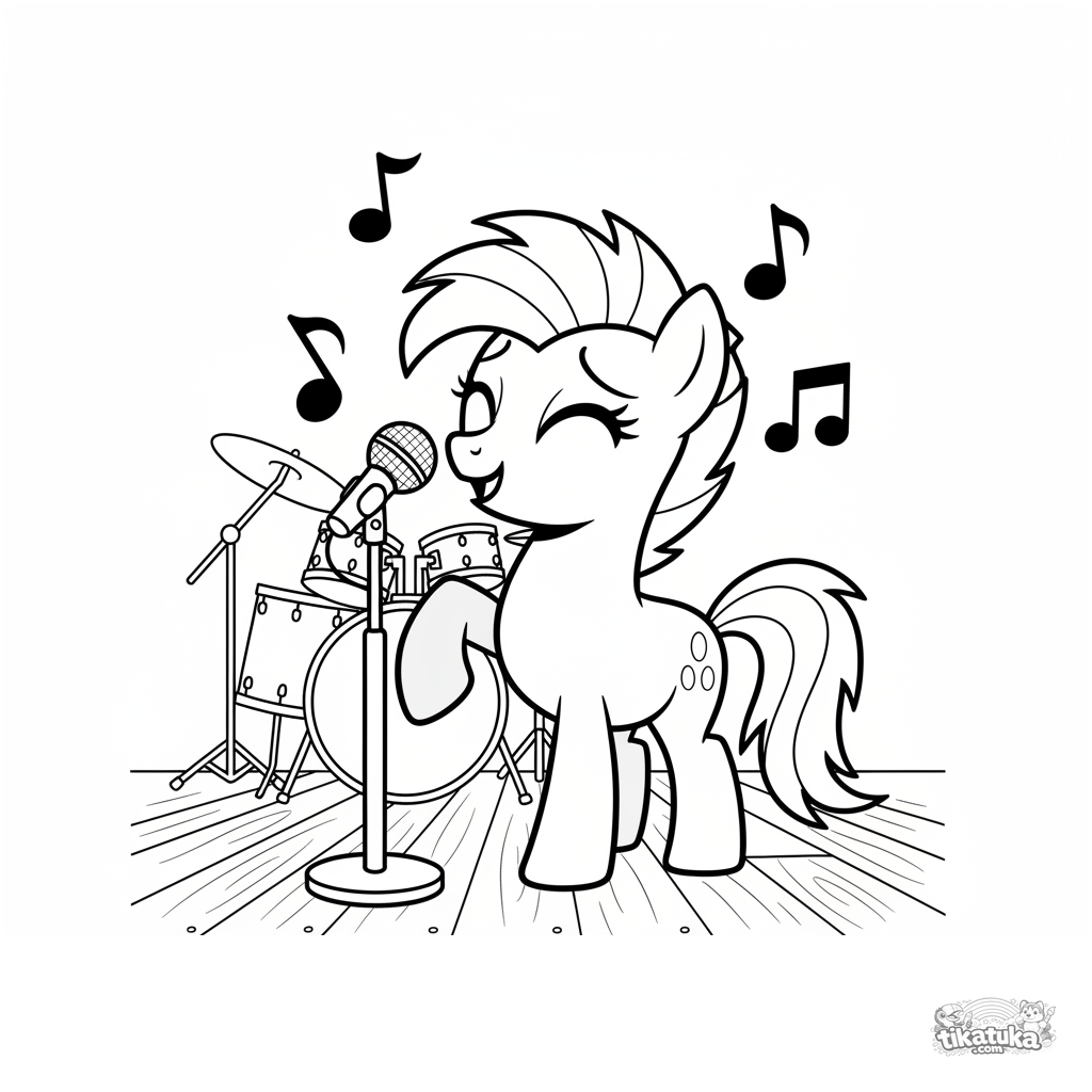 Pony Tapping Hoof at Microphone