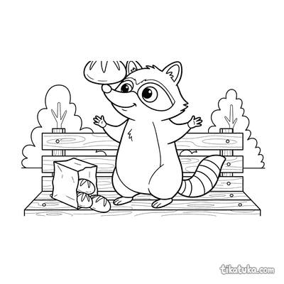 Raccoon Balancing Bread Roll