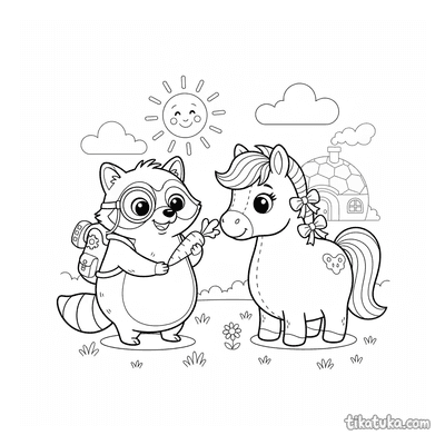 Raccoon Shmyak and Pony Friend