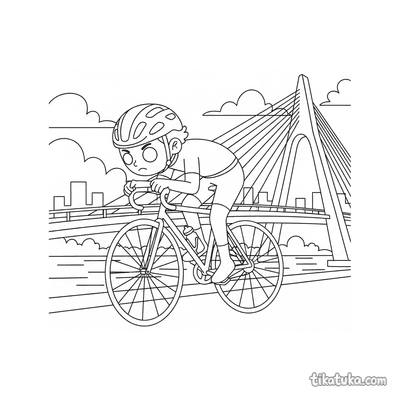 Racing Cyclist on Bridge