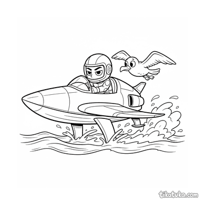 Racing Hydrofoil Flying Over Waves