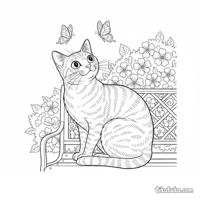 Cat Watching Butterflies
