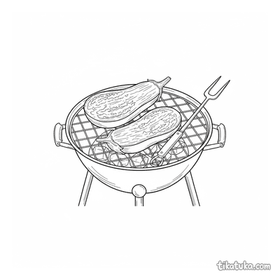 Eggplant on Charcoal Grill