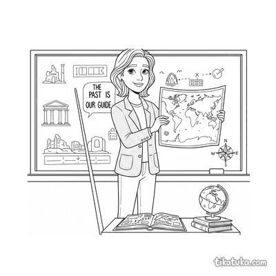 History Teacher Holding an Old Map