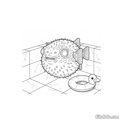 Pufferfish in Pool Corner