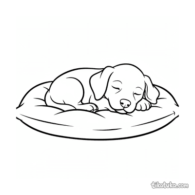 Puppy Sleeping on Cushion