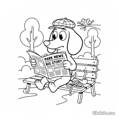 Dog Reading Newspaper