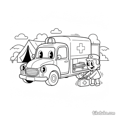 Field Ambulance with Red Cross