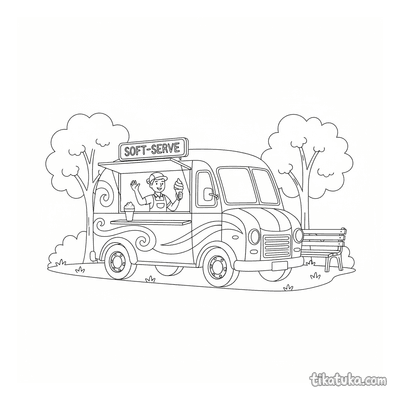 Retro Ice Cream Food Truck