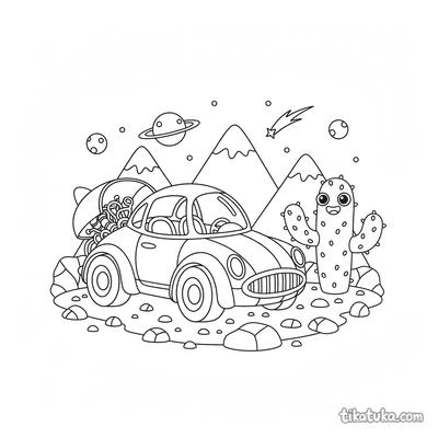 Retro Rocket Car on Mars