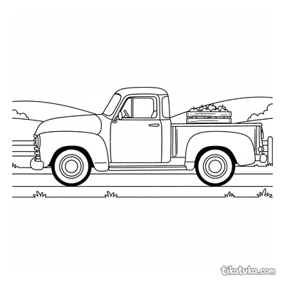 Vintage Pickup Truck on Country Road