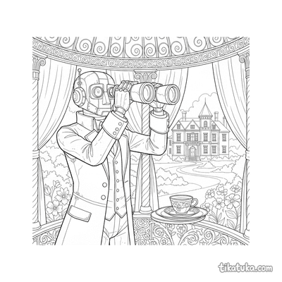Robot Butler with Binoculars