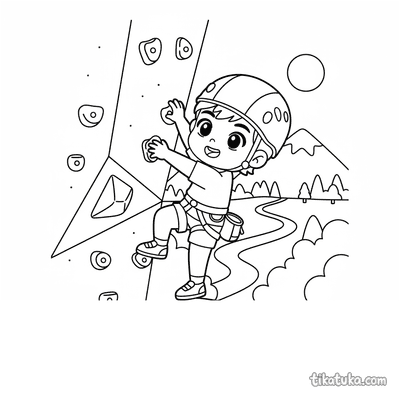 Kid Rock Climber Reaching for a Hold