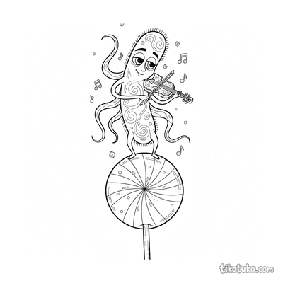 Rod Bacterium Violinist on Lollipop