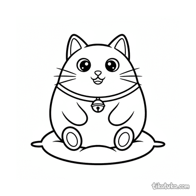 Round Cat Toy Sitting on Cushion