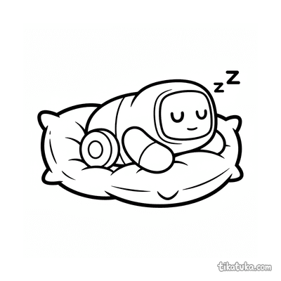 Round Robot Napping on Cushion