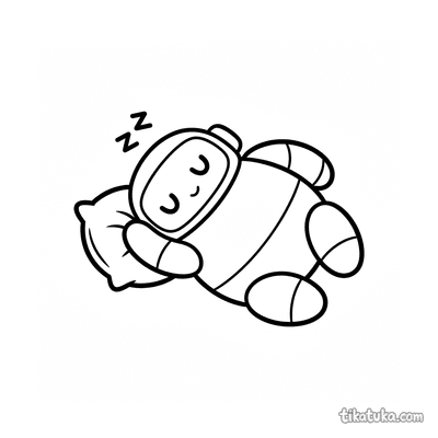 Round Robot Napping on Pillow